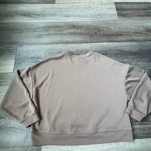 Scoop Cocoa Brown Cropped Oversized Sweatshirt Crewneck Super Soft Cozy Warm - Picture 1 of 5